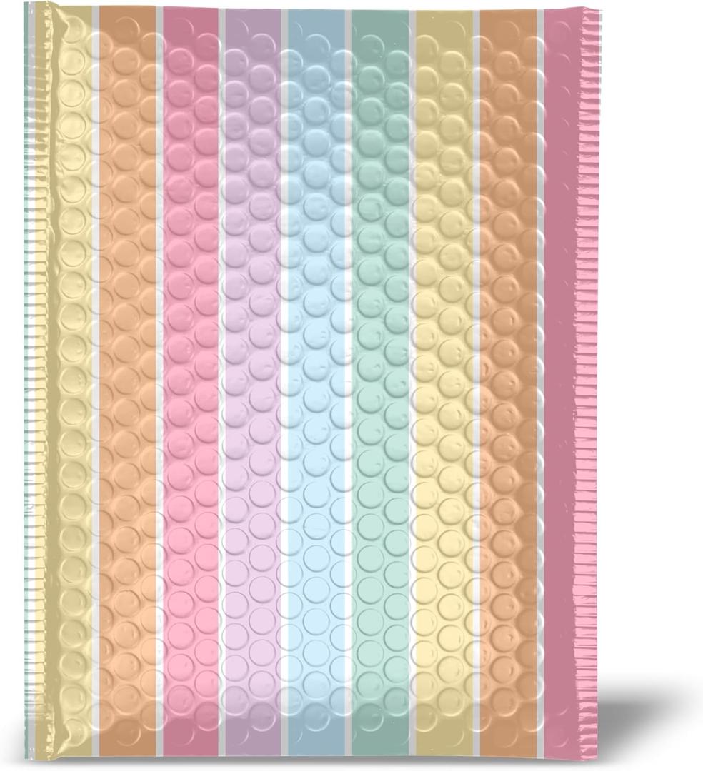 Pretty Package Store 4x7 Designer Bubble Poly Mailer 25 Pack Heavy Duty Waterproof Self Seal Shipping Bags for Small Business Large Mailing Envelopes Bulk Tear Resistant Padded