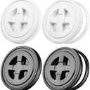 Aodaer 4 Pieces Seal Lid 5 Gallon Bucket Twist Lid Food Storage Container Lid Reusable Plastic Seal Lid Food Storage Container Lids (Black, White)