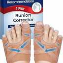 Habioer Bunion Corrector for Women & Men, Breathable Toe Straightener for the Thumb and Little Toe, Comfortable & Adjustable for Day/ Night Use, Bunion Relief Splint(1 Pair)