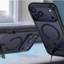 BXYJY for iPhone 17 Pro Magnetic Case with Stand, 2 Glass Screen Protectors, Camera Control, Compatible with MagSafe, Lens Protection, Military Grade, Translucent Matte Case for iPhone 17 Pro, Black