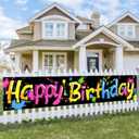 Happy Birthday Banners Happy Birthday Backdrop Decorations Colorful Font Graffiti Banner 78 x 17Inches for Home Indoor Outdoor Birthday Themed Decorations Supplies