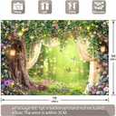 7x5ft Enchanted Forest Backdrop Glitter Fairy Tale Wonderland Flower Butterfly Lamp Photography Background Easter Family Festival Party Decor Photo Booth Banner