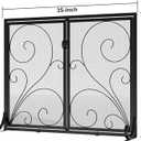 Fire Beauty Fireplace Screen with Doors, Handcrafted Solid Steel, Heavy Duty Metal Mesh, Powder Coat Finish, Spark Guard