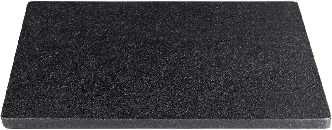 Diflart Natural Stone Cuttings Board for Kitchen, 16x20 Inch, Black, Granite Pastry Slab Large with Non-Slip Feet for Cheese, Charcuterie, Dough, Chocolate, Pack of 1 Piece (Gray)