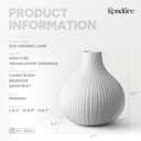 RONDURE 8.7" Modern Ceramic Table Lamp, Fully Dimmable Modern Bedside Lamps for Bedroom, Living Room and Nightstand, White Translucent Ceramic Shade, Warm Ambient Lighting, Corded, Bulb Included