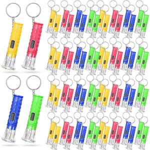 Jexine 100 Pcs Mini Flashlight Keychain Bulk Torch Keyring Flashlights LED Small Keychain Light Hiking Camping Christmas Party Favors(Bright)