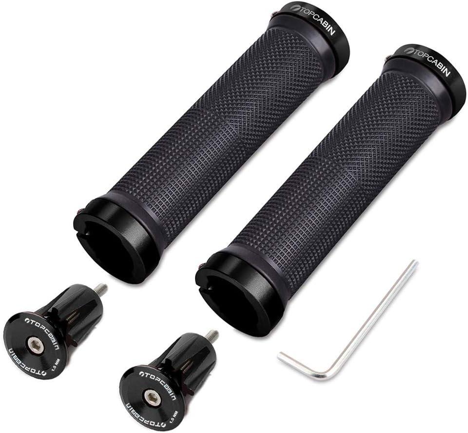 Double Lock Bicycle Handlebar Grips - Rubber Comfortable BMX Mountain Bike Grips