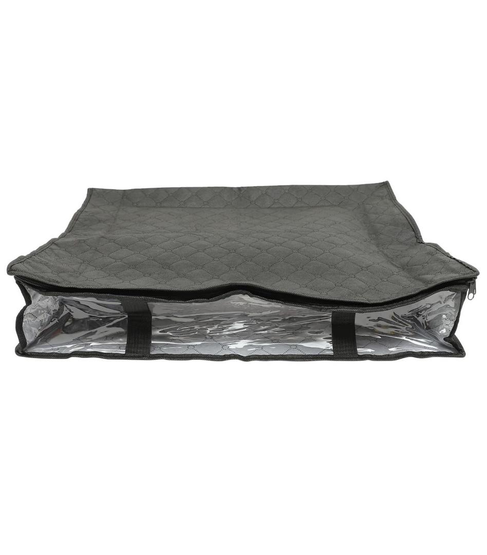 BAZEITFLOW Foldable Under Bed Quilt Storage Bag with Zipper and Transparent Window Clothes Organizer Bin with, 2