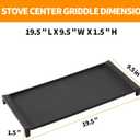 Upgraded WB31X24738 WB31X49806 Griddle Replacement Parts for GE Gas Stove Cast Iron Griddle Plate WB31X24998 General Electric Range StoveTop Cooktop Center Griddle Stove Burner Middle Flat Top Pan