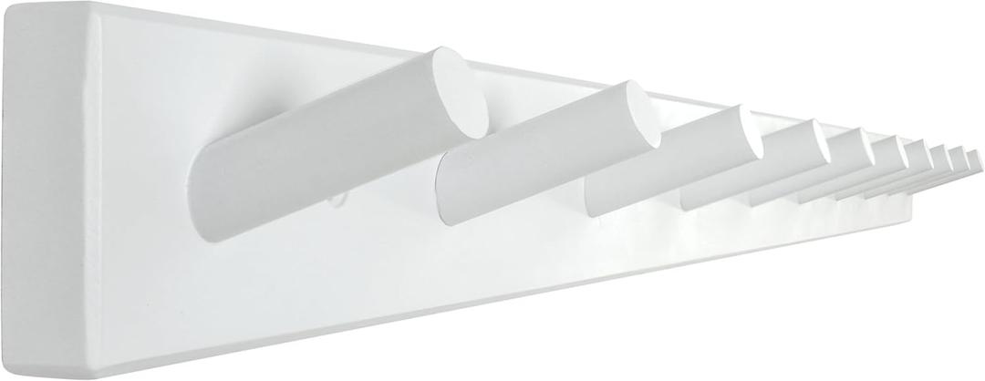 WEBI Coat Rack Wall Mounted, 10 Hooks, 38'' Long Coat Hanger Wall Mount, Wood Peg Rail Hat Hooks for Hanging Caps, Jacket, Clothes, Coats, White