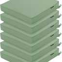 6 Pack Outdoor Chair Cushions 19 x 19 Inch Water Resistant Patio Chair Cushions with Tie 3 Year Color Fastness Thick Outdoor Seat Cushion for Garden Lawn Patio Furniture Sage Green