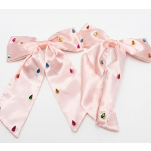 Carole Bow Hair Clip Pink Satin