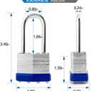 Lock Outdoor Padlocks, Key Lock, Padlocks with Same Key - Laminated Steel Keyed Padlocks with Long Shackle, 6 Pack, for Hasp Latch, Sheds, Fences, Storage Locker, School, Gym