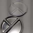 Elk and Friends Stainless Steel Divided Plates with Silicone Sleeve for Babies & Toddlers | Lids Included | Stay Put Suction | Dinner & Snack Plates | 2 Pack (Sage/Misty Blue)