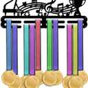 Medal Display Hanger Holder Music Note Piano Medal Holder 15.7" Awards Ribbon Hanger Medal Display Wall Rack Music Medal Hanger Display for Musical Awards Ribbons Cheer