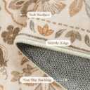 OJIA Runners for Hallways Kitchen Runner Rug Non Slip 2'6"x10', Long Washable Rugs with Rubber Backing Boho Soft Low Pile Floral Carpet Runner for Laundry Bedroom Bathroom Fall Home Decor (Beige Brown)