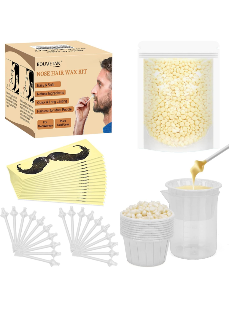 Nose Wax Kit Men Women, Bouvetan Nose Hair Waxing Kit