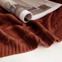 Aormenzy Red Brown Knit Throw Blankets Oversized Cable Knit Decorative Throw Blanket Soft Cozy Knitted Blanket for Sofa Couch Bed, 60" x 80"