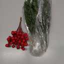 24 PCs Christmas Picks Winter Christmas Tree Stems 9.5 Inches Evergreen Pine Needle Branches 6.5 Inches Red Berry Picks for Craft Floral Arrangements Gift Wrapping Tree Decorations