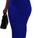 PINSV Maxi Dresses for Women Sleeveless High Neck Elegant Wedding Guest Formal Royal Blue, L