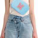 Uygafly Belt Bag with Initials,Fanny Packs Crossbody Bags for Women Girls Kids,Birthday Graduation Gifts for 5 6 7 8 9 10 11 12 13 14 15 16 Year Old Girl,Trendy Cute Purse Stuff - M,Blue
