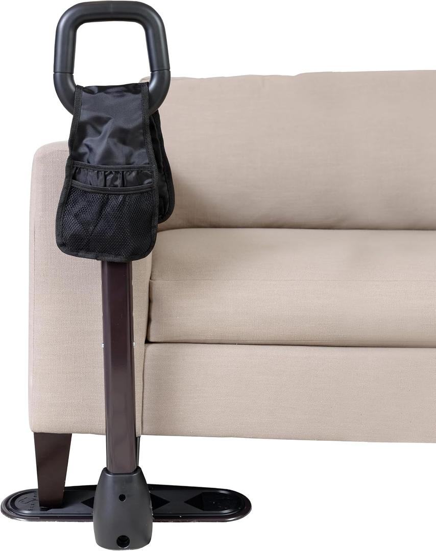 Stander CouchCane, Standing Assistance Aid for Adults, Seniors, and Elderly, Chair Lift Assist, Standup Support, Adjustable Mobility Couch Rails, with Safety Grab Bar Handle and Organizer Pouch