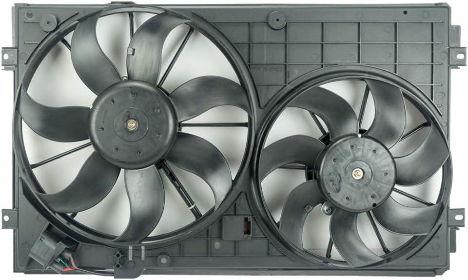 VW101 Replacement Dual Radiator & Condenser Cooling Fan Assembly for Volkswagen Jetta VW Rabbit Golf Beetle L5 2.5L (Jetta 2.5)