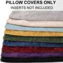 decorUhome Spring Chenille Soft Throw Pillow Covers 12x20 Set of 2, Lumbar Velvet Farmhouse Neutral Decorative Euro Pillow Covers with Stitched Edge for Couch Sofa Bed Home Decor, Forest Elf