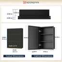 Keonjinn 20" x 26" Black Medicine Cabinet for Bathroom, Recessed or Surface Wall-Mounted Aluminum Alloy Framed Beveled Mirror with Storage, Mirrored Cabinets with 2 Adjustable Shelves for Bath Modern