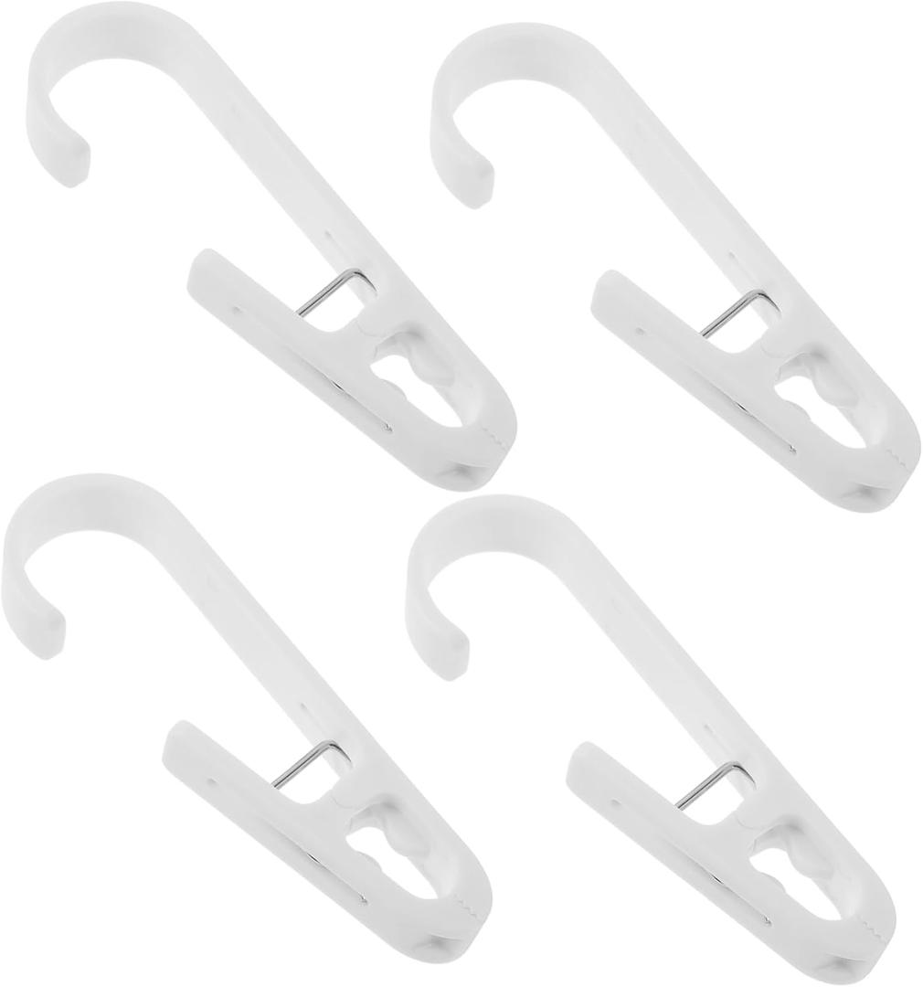 4Pcs Multi Functional Hook Clips for Clothes Drying Towel and Laundry Organization Material for Bathrooms Bedrooms and Balconies