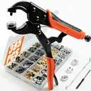 385 PCS Snap Fastener Tool Kit with Snap Buttons for Fabric, Boat Cover, Canvas tarp, Leather, Clothing, Heavy Duty Snap Setter Tool，Metal Snap Buttons with Fastener Pliers kit, 100 Sets 4 Color