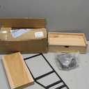 2 Tier Bathroom Counter Organizer with Drawer & Basket, Wooden Vanity Tray Countertop Shelf Accessories for Makeup Storage, Coffee Bar Station, Perfume Skincare, Kitchen, Bedroom (White)