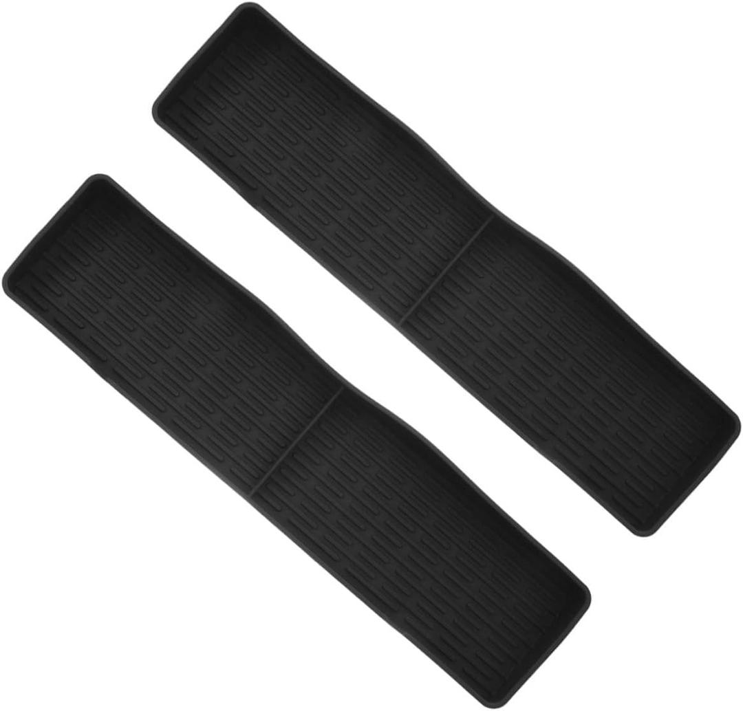2pcs Magnetic Oven Top Rack Silicone Storage Rack Multi-Function Kitchen Accessory Black