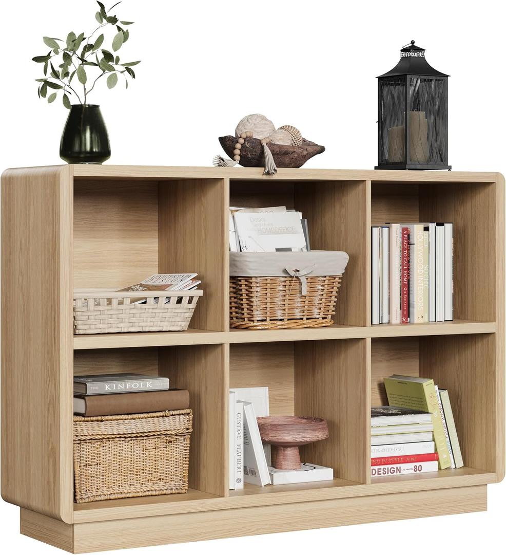 ChooChoo 6 Cube Storage Organizer, Wooden Bookcase with Storage, 43 Inch, 2-tier 6-cubes