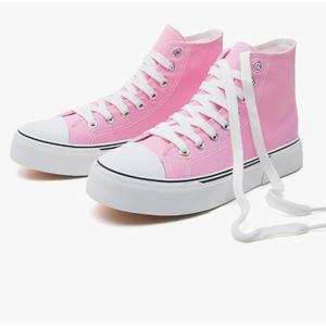 hash bubbie High Top Sneakers for Women Classic High Tops Canvas Shoes Lace up Women's Fashion Sneaker Pink Size 7