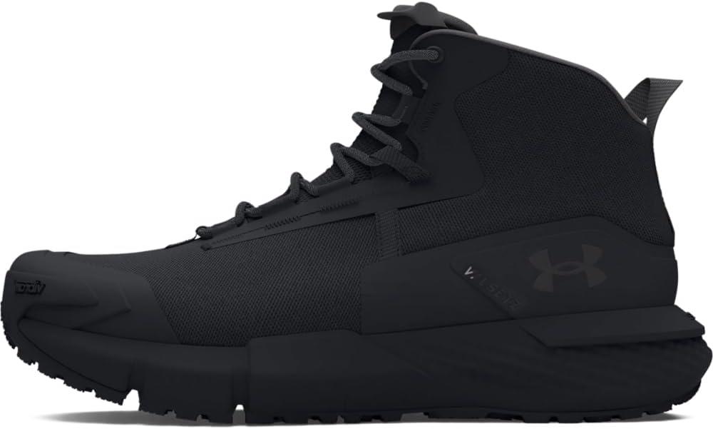 Under Armour Men's Charged Valsetz Mid Military and Tactical Boot (9.5, (001) Black/Black/Jet Gray)