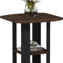 Furinno SIMPLE DESIGN Side Table, 2-Tier Modern End Table with Soft Edges, Open Shelves Night Stand, Bedside Table, for Living Room, Bedroom, Columbia Walnut, 1-Pack, 2 Tiers, Standard Leg