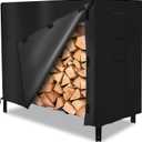 ESSORT Firewood Rack Cover, Outdoor Log Rack Cover 4 feet 420D Waterproof, Winterproof Weatherproof Tarp Cover for Dry Wood Pile Holder 48"x24"x42", black