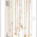 Necklace Holder, Acrylic Necklace Organizer, Rotatable Clear Jewelry Holder Organizer Display Case for Long Necklaces Pendant Bracelets, Jewelry Holder Box with Velvet Tray for Rings Earrings