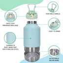 GiNT 37oz Insulated Stainless Steel Dog & Human Water Bottle | Leakproof Travel Dispenser with Detachable 10oz Bowl, 24H Cold/12H Hot, Carrying Case for Walking, Hiking,Camping & Outdoor Travel(Green)