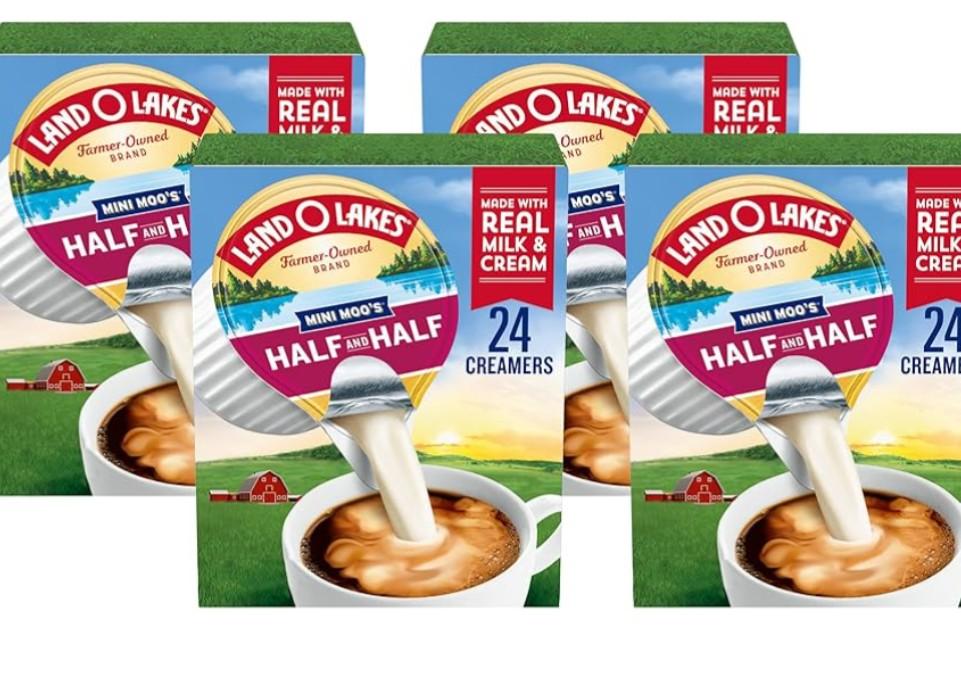 Land O Lakes Half and Half UHT-Processed Creamer, 24 Count (Pack of 6) Best By 11/JUN/2026