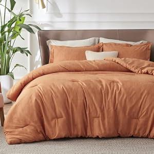 Bedsure - Queen Size Comforter Set (88x88 inches) - Soft Down Alternative Brushed Cationic Dyeing Duvet Insert with Pillow Sham - Lightweight Bedding Set