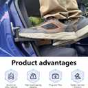 Car Door Footrest Pedal, Non-Slip Textured Foldable Foot Rest, Multifunctional Aluminum Alloy Roof Rack Car Step, Universal for Most Cars, SUVs (Black)