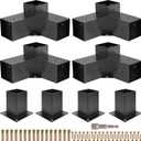 Pergola Kit, Pergola Brackets 3-Way Right Angle Corner Bracket Woodworks DIY Post Base Kit, Wooden Beams for Gazebos Patio Pergolas Log Cabin