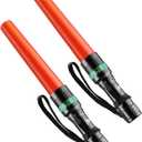 RoadHero 2 Pack Traffic Wand,11 Inch Flashlight Led Traffic Control Baton, Small Orange Safety Wands, Air Marshaling Wand with 5 Flashing Modes, Night Signal Light for Airport, Parking Directing