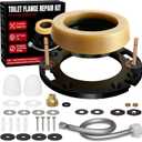 Toilet Wax Ring Replacement Kit with Flange & 16" Water Supply Line (7/8 in. Ballcock x 3/8 in. Comp)  Toilet Installation Kit, 3"/4" Drain Compatible, Toilet Flange Repair Kit