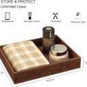SITHON Valet Tray Desk Organizer, PU Leather Catchall Bedside Vanity Tray Nightstand Caddy Coin Box Key Jewelry Storage Organizer, Valentine's Day Gift, Brown