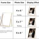 YiPinYin Gold 6x8''Floating Frame Set of 2,For Photo Sizes (3.5x5''4x6''5x7''),Metal Frames for Tabletop/Shelf Display,Classy Gift Choice for Wedding,Birthady,Home or Office Decor