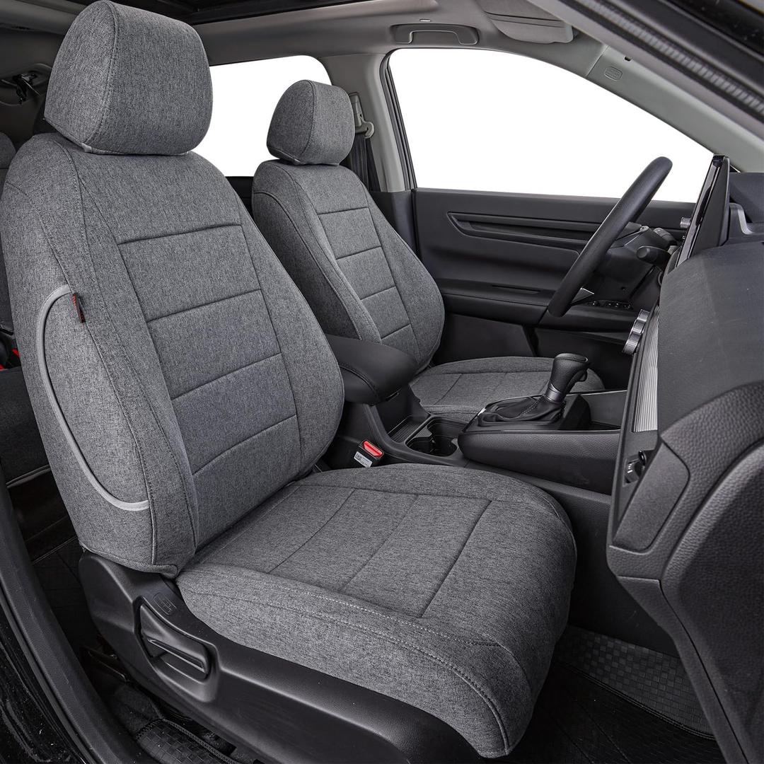 Coverdream CRV Seat Covers Custom Fit for 2017-2021 2022 Honda CRV LX,EX,SE,EX-L,Touring,Hybrid,Fully Covered,Airbag Compatible UV Resistant Polyester Car Seat Protector(Full Set,Gray)