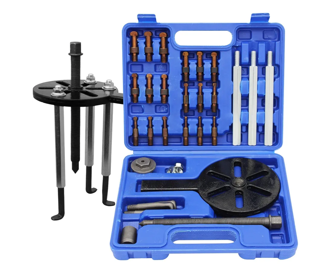 21 in1 Bearing Puller Kit, Bearing Removal Tool, Bearing Separator Set, Bearing Disassembly Gear Puller w/ 3-jaw Hooks and 6 Sizes Red Steel Inner Hole Extractor